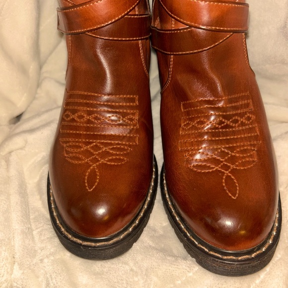 Roper Boots 10 M Brown Slouch Western Boot Vegan NWOB - Picture 6 of 12